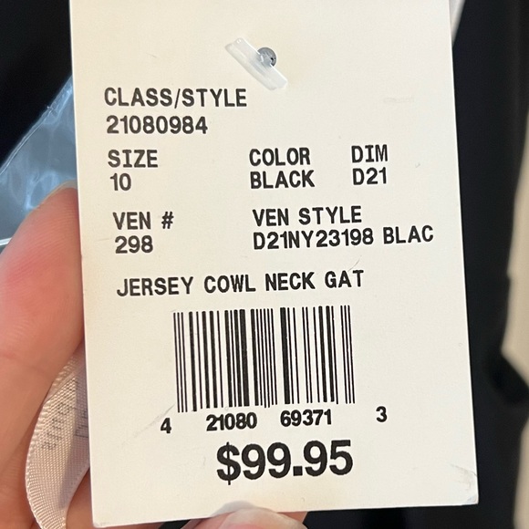 asymmetrical cowl neck jersey sheath dress - Picture 5 of 6